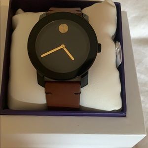Movado Bold men’s watch brown leather band